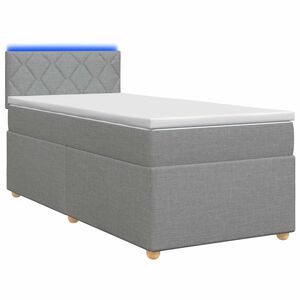 vidaXL Lit boxspring avec matelas Gris clair 80 x 200 cm Tissu