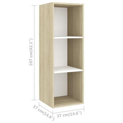 vidaXL Ensemble de meubles TV 2pcs Blanc chêne sonoma Bois ingénierie