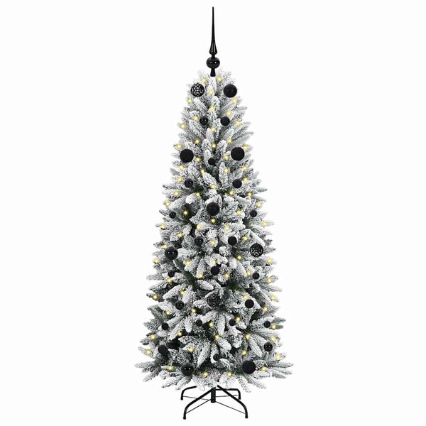 vidaXL Sapin de No&euml;l artificiel avec 150 LED avec support Blanc 150 cm