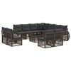 vidaXL Ensemble de canap&eacute; de jardin 12 pc Gris et Gris fonc&eacute; polyrotin