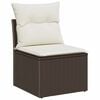vidaXL Ensemble de canap&eacute; de jardin avec coussin 6 pcs Marron et Cr&egrave;me