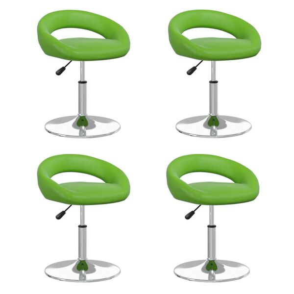 vidaXL Chaises pivotantes &agrave; manger lot de 4 vert similicuir
