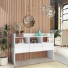 vidaXL Buffet Blanc brillant 105x30x70 cm Bois d&rsquo;ing&eacute;nierie