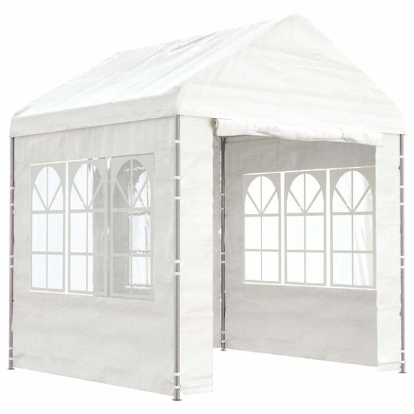 vidaXL Belv&eacute;d&egrave;re avec toit blanc 2,28x2,23x2,69 m poly&eacute;thyl&egrave;ne
