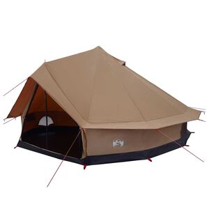 vidaXL Tente familiale 10 personne Marron Polycoton