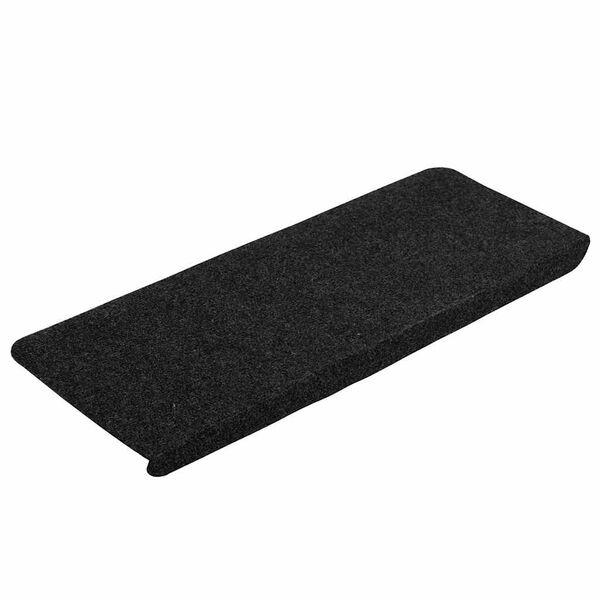 vidaXL Tapis d'escalier auto-adh&eacute;sifs 15 pcs 65x24,5x3,5 cm Noir