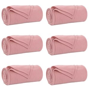 vidaXL Couvertures &agrave; jeter 6 pc Rose 270 x 240 cm 5.44 kg Polaire