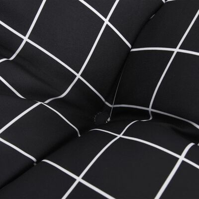 vidaXL Coussins de chaise lot de 6 carreaux noir 40x40x7 cm tissu