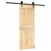 vidaXL Porte coulissante Naturel et noir 80 x 210 cm