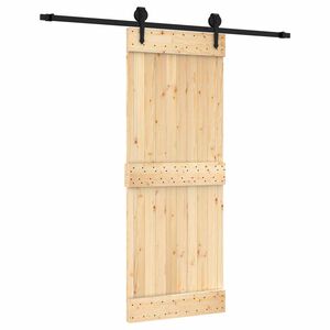 vidaXL Porte coulissante Naturel et noir 80 x 210 cm