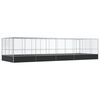 vidaXL Voli&egrave;re avec extension argent&eacute; 932x307x212 cm acier