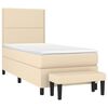 vidaXL Sommier &agrave; lattes de lit et matelas Cr&egrave;me 90x190 cm Tissu
