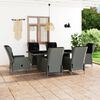 vidaXL Ensemble &agrave; manger d'ext&eacute;rieur et coussins 7 pcs r&eacute;sine tress&eacute;e