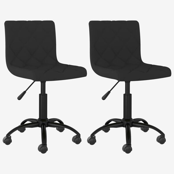 vidaXL Chaises pivotantes &agrave; manger lot de 2 Noir Velours