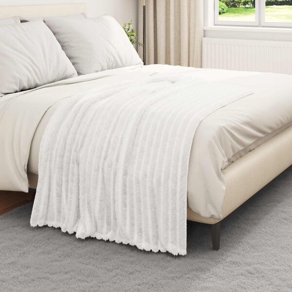 vidaXL Jet&eacute; Blanc 150 x 130 cm Toison
