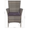 vidaXL Salon de jardin 7 pcs avec coussins R&eacute;sine tress&eacute;e Gris