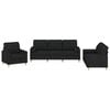 vidaXL Ensemble de canap&eacute;s 3 pcs avec coussins noir tissu