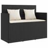 vidaXL Banc de jardin avec coussins noir r&eacute;sine tress&eacute;e