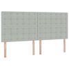 vidaXL Lit avec rangement et LED Gris clair 200 x 200 cm Velours