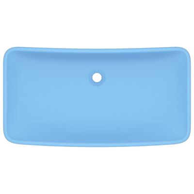 vidaXL Lavabo de luxe rectangulaire Bleu clair mat 71x38 cm Céramique