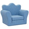 vidaXL Canap&eacute;-lit pour enfants bleu peluche douce