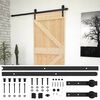 vidaXL Porte coulissante Naturel et noir 90 x 210 cm