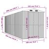 vidaXL Abri de jardin Anthracite 192x606x223 cm Acier galvanis&eacute;