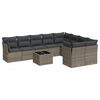 vidaXL Salon de jardin avec coussins 10 pcs gris r&eacute;sine tress&eacute;e