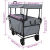 vidaXL Chariot &agrave; Main Pliable Gris 105 x 56,5 x 116 cm Tissu Oxford