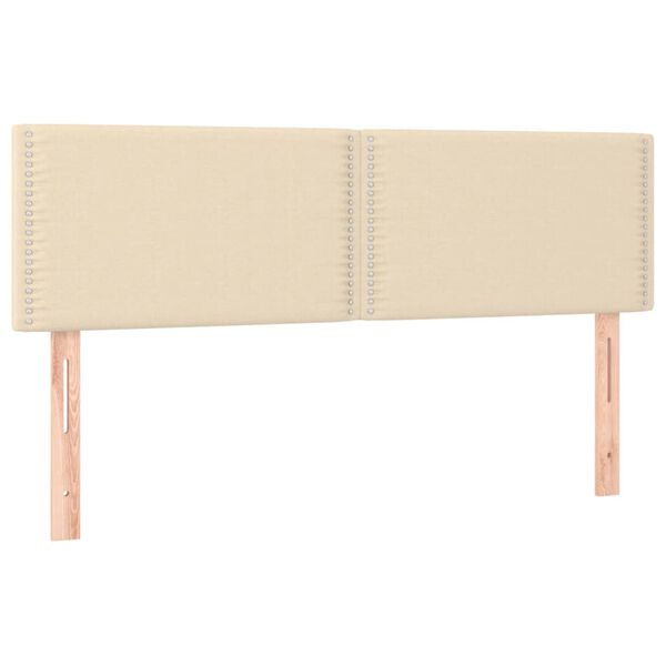 vidaXL T&ecirc;tes de lit Cr&egrave;me 144x5x78/88 cm Tissu