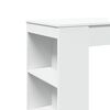 vidaXL Table de bar avec &eacute;tag&egrave;res blanc bois d'ing&eacute;nierie