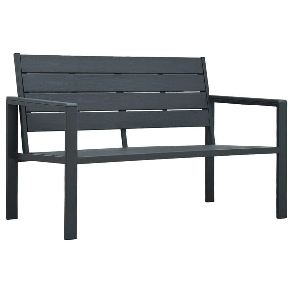 vidaXL Banc de jardin 120 cm PEHD Gris Aspect de bois
