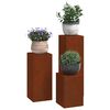 vidaXL Support de Plante 3 pcs Rouill&eacute; Acier patin&eacute;
