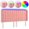 vidaXL T&ecirc;te de lit &agrave; LED Rose 163x16x118/128 cm Velours