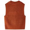 Gilet pull-over tricot&eacute; pour enfants cognac 128