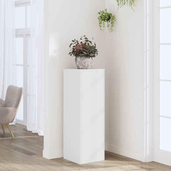 vidaXL Support pour plantes blanc 33x33x100 cm bois d'ing&eacute;nierie