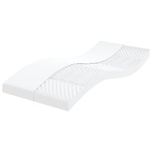 vidaXL Matelas en mousse blanc 90x190 cm 7 zones duret&eacute; 20 ILD