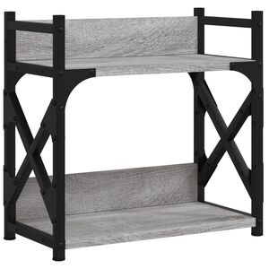 vidaXL Support d'imprimante &agrave; 2 niveaux Sonoma gris 40x20x40 cm