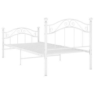 vidaXL Cadre de lit sans matelas blanc métal 90x200 cm