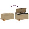 vidaXL Boîte de rangement de jardin et roues mélange beige 190L rotin