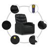 vidaXL Fauteuil de massage inclinable Noir Similicuir