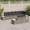 vidaXL Ensemble de canap&eacute; de jardin avec coussin 8 pcs Gris Poly rotin