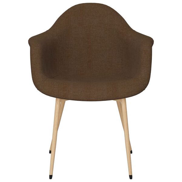 vidaXL Chaises &agrave; manger lot de 2 marron fonc&eacute; tissu