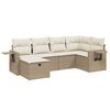 vidaXL Salon de jardin avec coussins 6 pcs beige r&eacute;sine tress&eacute;e