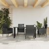 vidaXL Ensemble &agrave; manger de jardin 5 pcs noir r&eacute;sine tress&eacute;e et acier