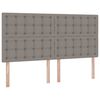 vidaXL Lit avec des lumi&egrave;res &agrave; LED Taupe 180 x 200 cm tissu