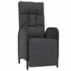 vidaXL Ensemble &agrave; manger de jardin avec coussins 3 pcs Noir
