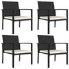 vidaXL Chaises &agrave; manger de jardin lot de 4 R&eacute;sine tress&eacute;e Noir