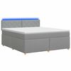 vidaXL Lit boxspring avec matelas Gris clair 180 x 200 cm Tissu