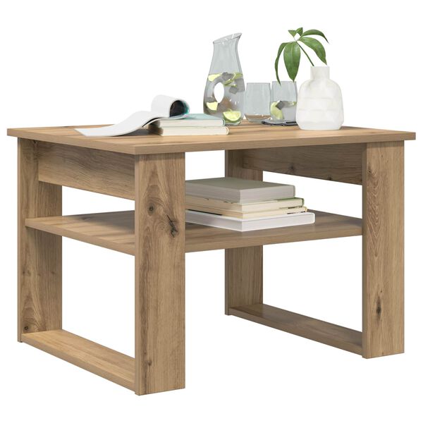 vidaXL Table basse Ch&ecirc;ne artisanal 64 x 54 x 44 cm Bois d'ing&eacute;nierie